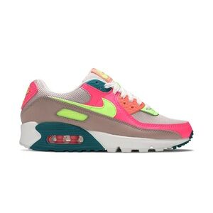 Nike Women's Air Max Neon Pink and Green Sneakers